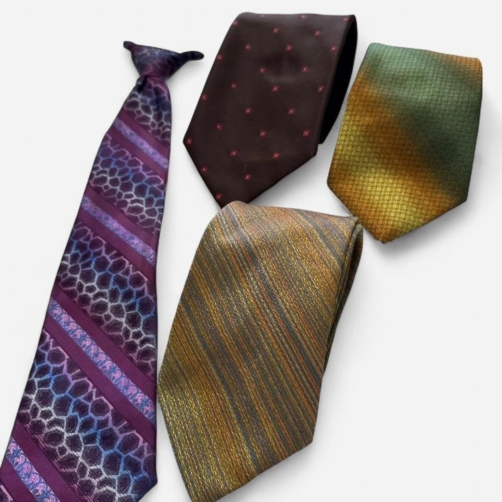 Vintage Wembley Neckties Bundle (4) |‎ Retro 60s–70s Style Textured Ties